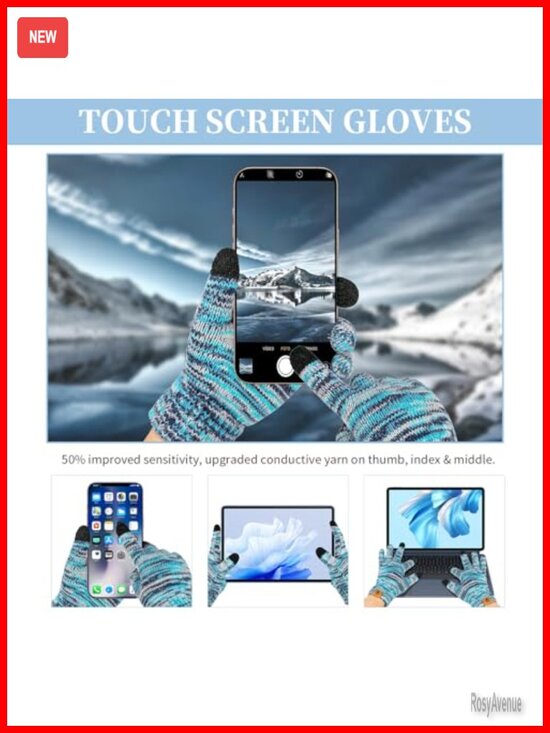 3-Piece Winter Hat Scarf Gloves Set with Pompom and Touchscreen Fingertips main image 5
